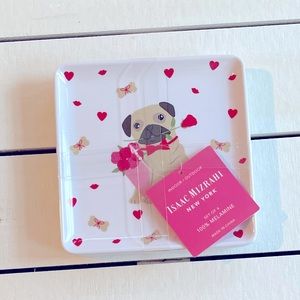 NEW Valentine Pug Set of 4 Melamine Plates